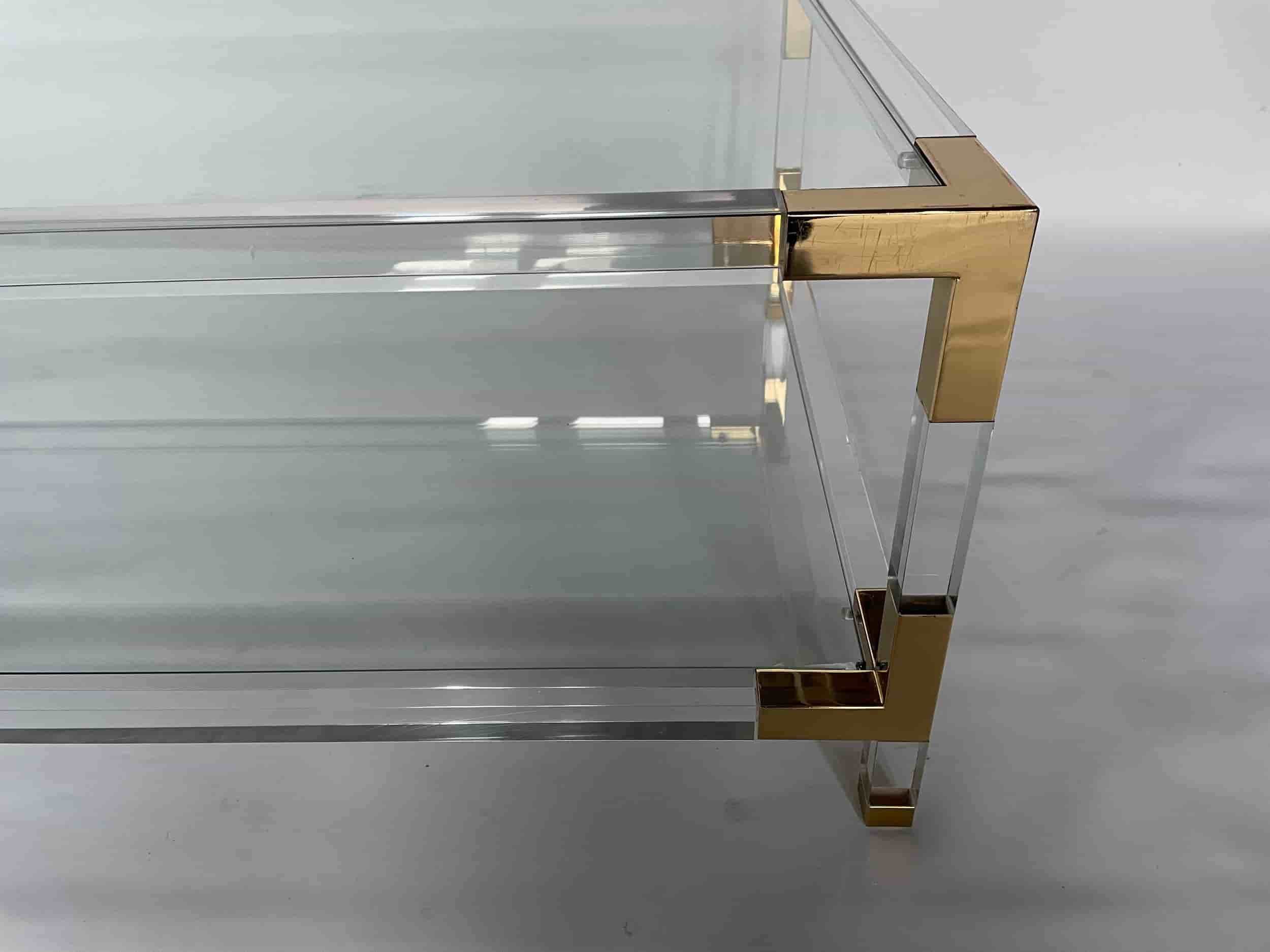 1970s Glass and Lucite Coffee Table gallery image 1