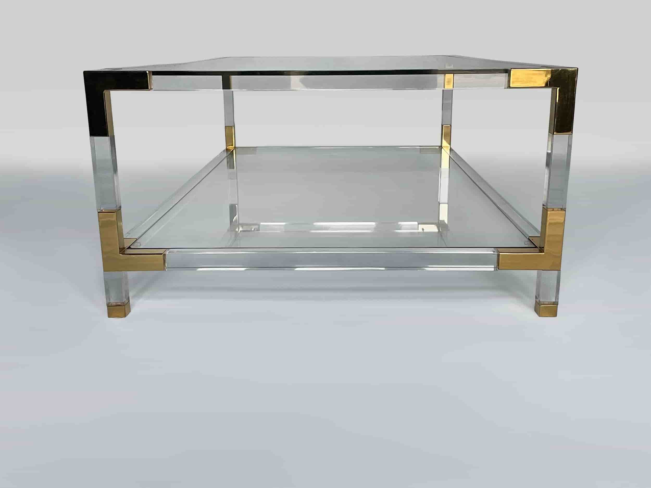1970s Glass and Lucite Coffee Table gallery image 3