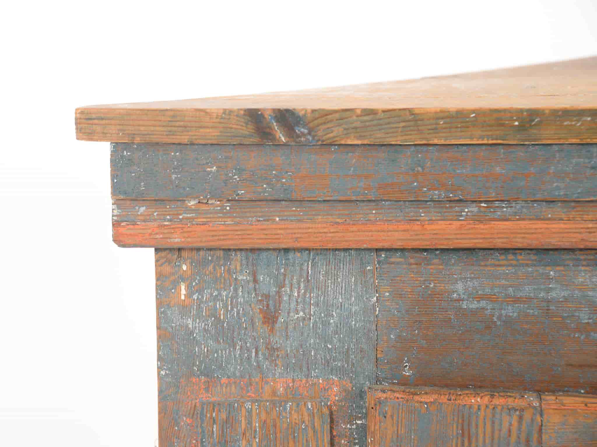 Swedish Scraped Paint Corner Cupboard gallery image 1