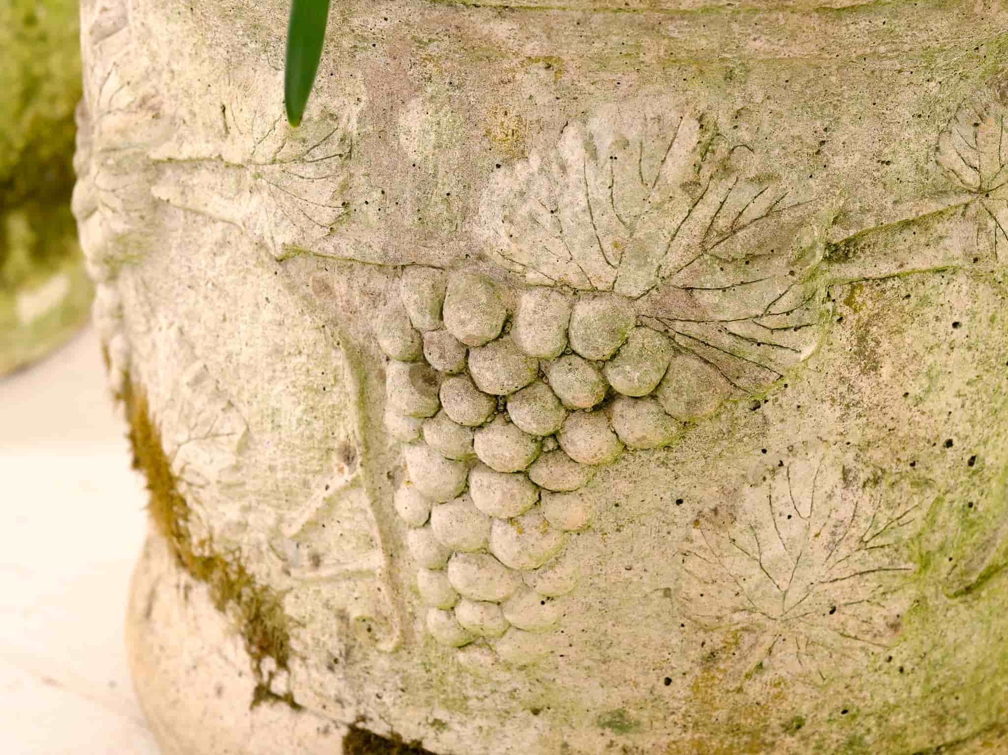Pair of stone planters with grape design gallery image 5