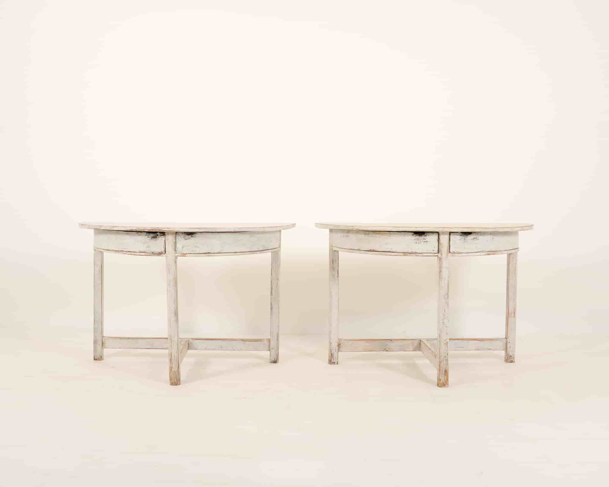 Pair of Swedish Demi Lunes with Drawers gallery image 1