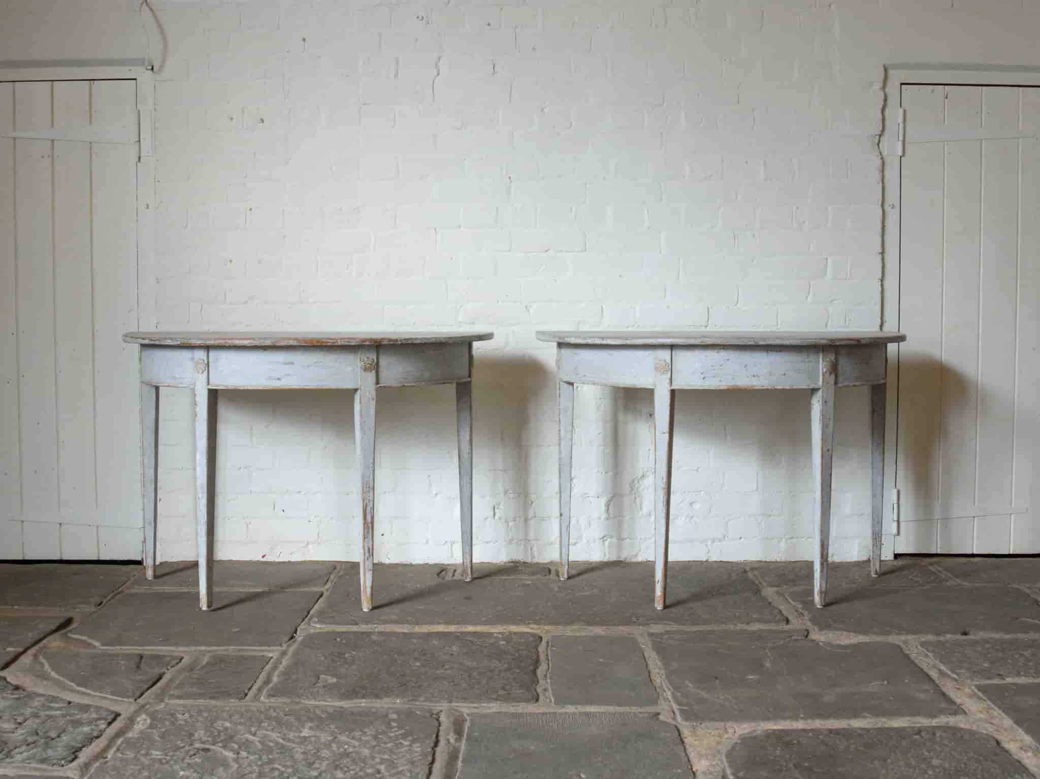 Pair of Swedish Demi-Lune Tables gallery image 1