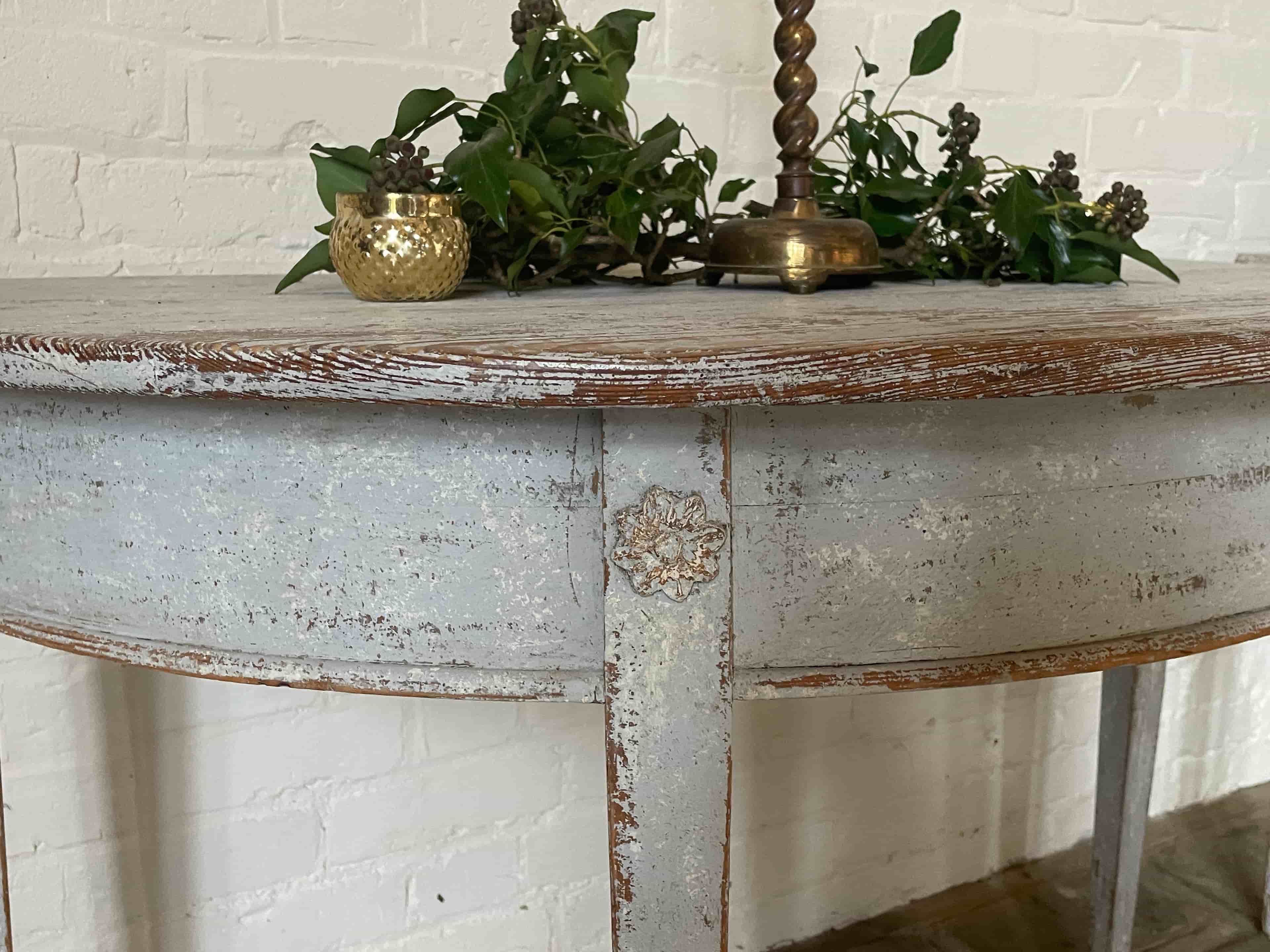 Pair of Swedish Demi-Lune Tables gallery image 2