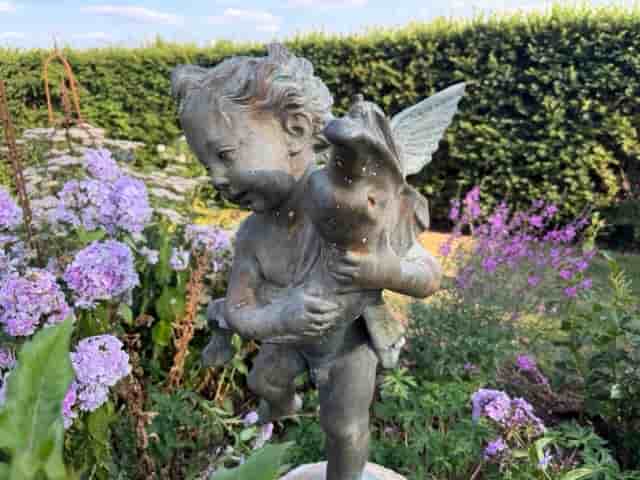 Bronze-Resin Putti Garden Sculpture gallery image 9