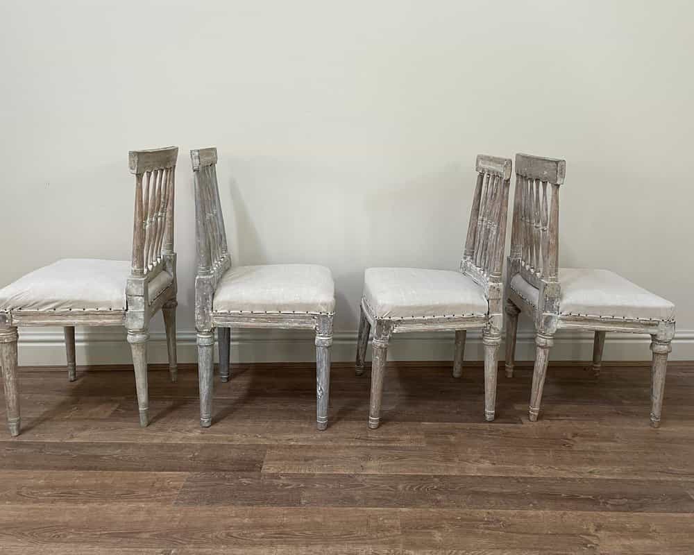 Set of 4 Swedish Pine Chairs