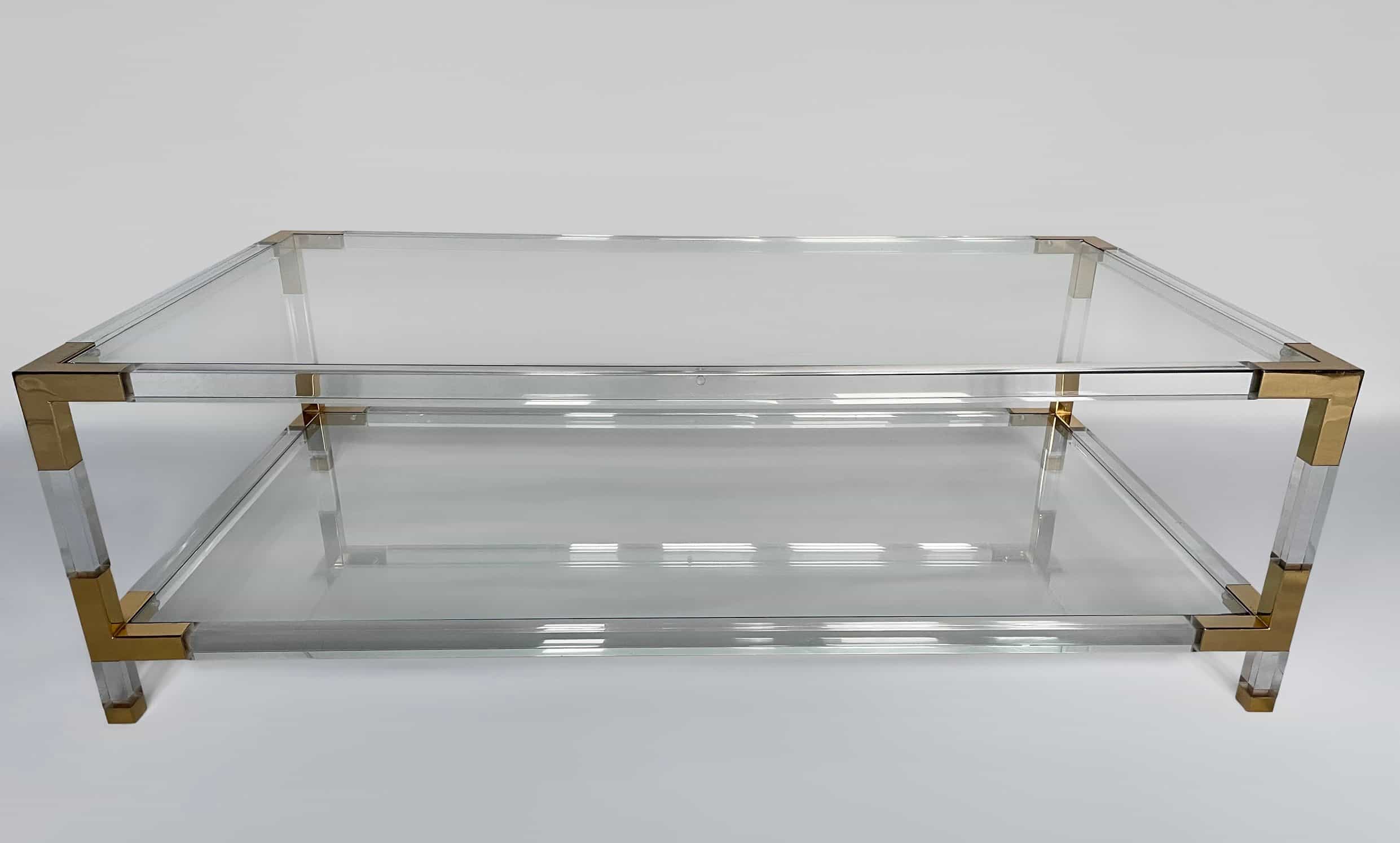 1970s Glass and Lucite Coffee Table main image