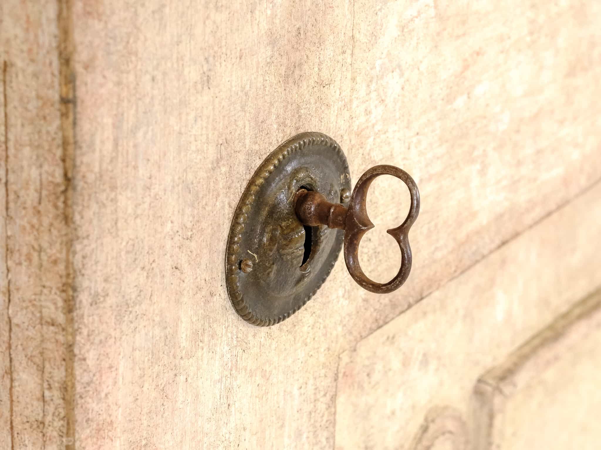19th century Gustavian cupboard in pale paint