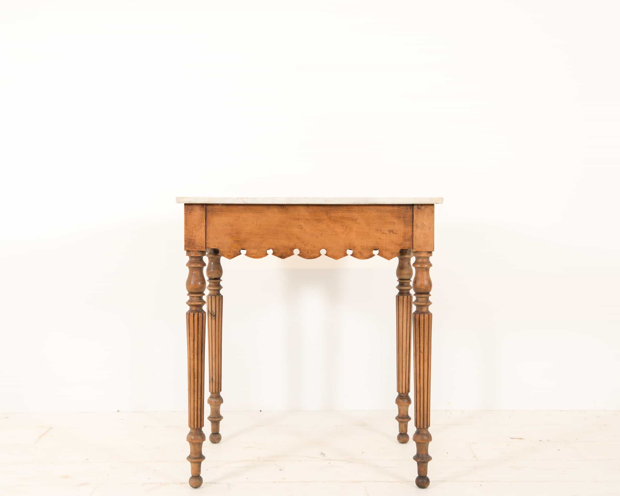 Pine and marble butcher's table