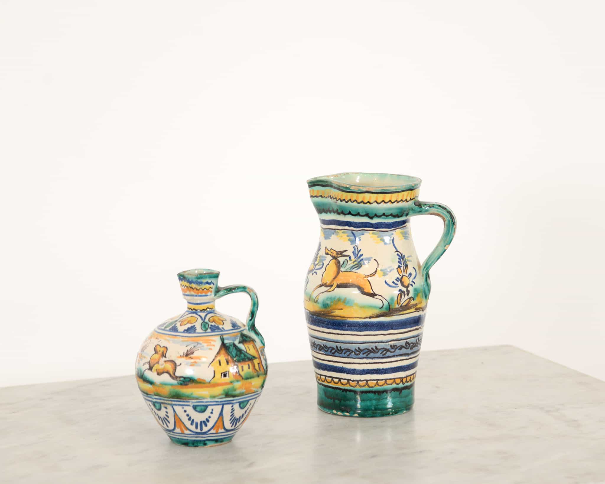 Two decorative Spanish jugs