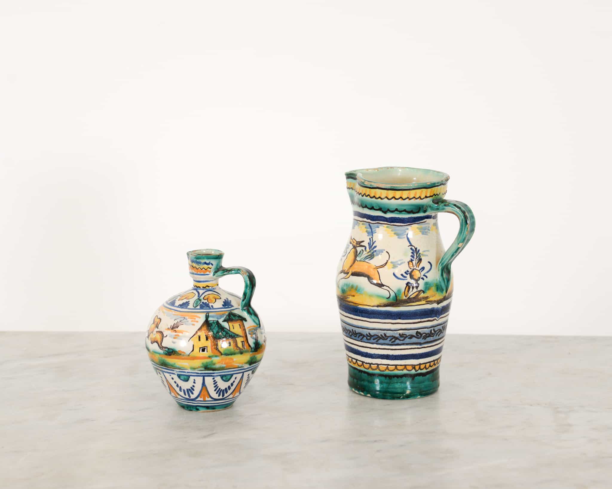 Two decorative Spanish jugs