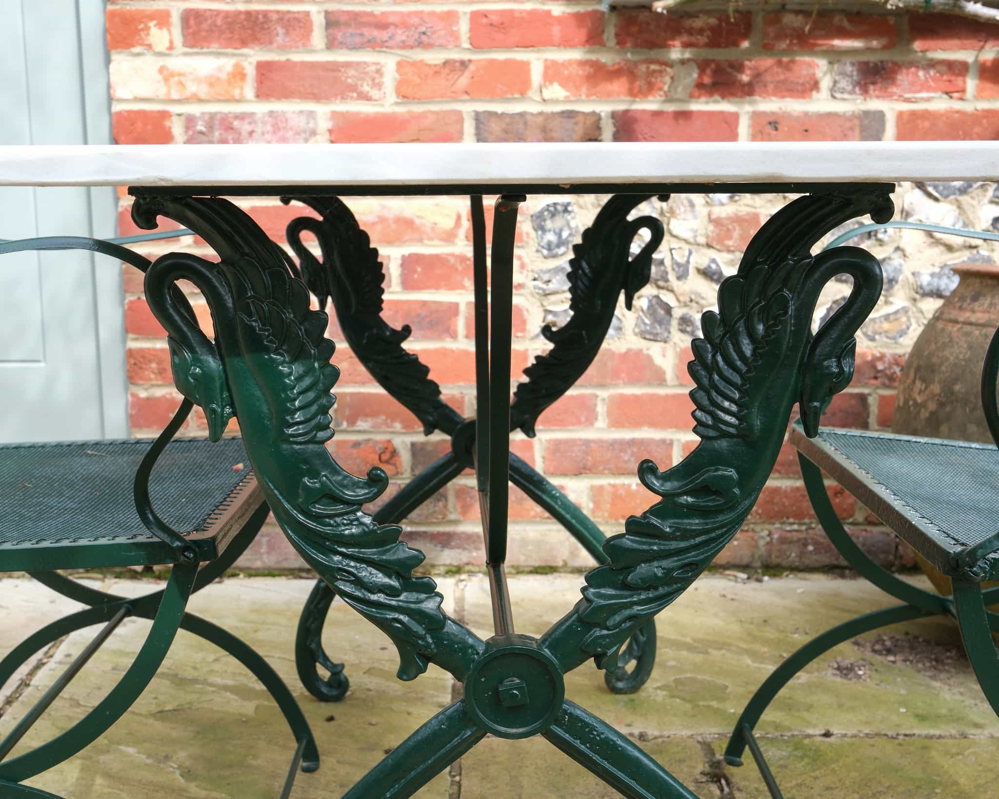 French iron garden table and chairs