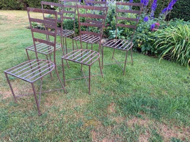 Six contemporary garden chairs