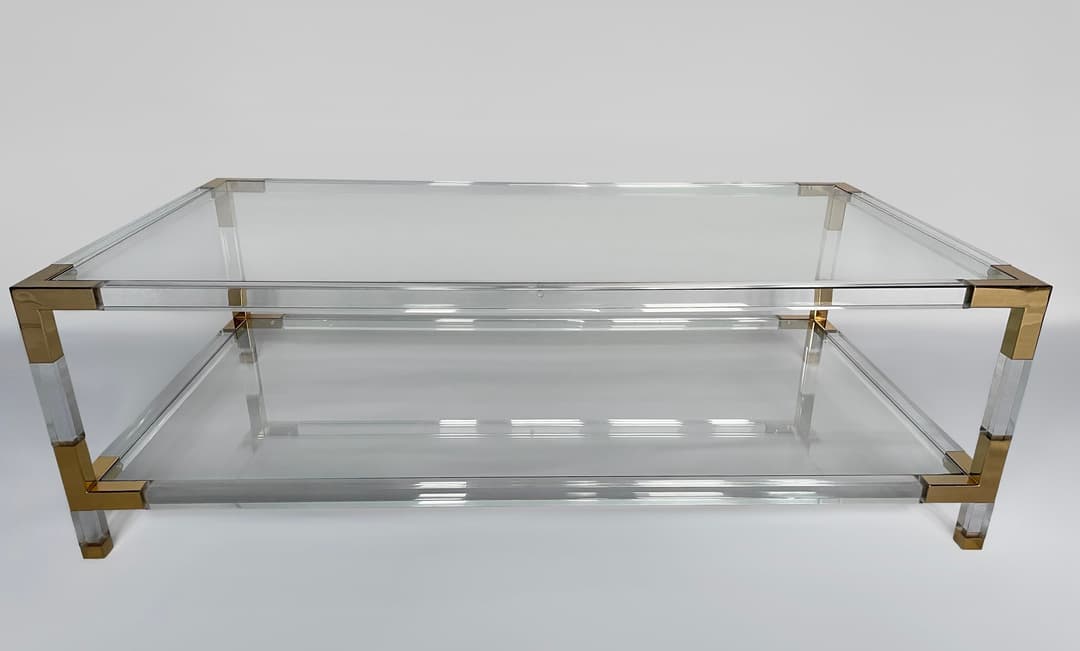 1970s Glass and Lucite Coffee Table main image