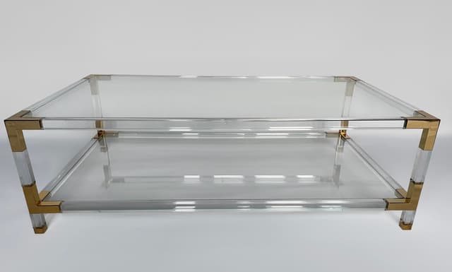 1970s Glass and Lucite Coffee Table