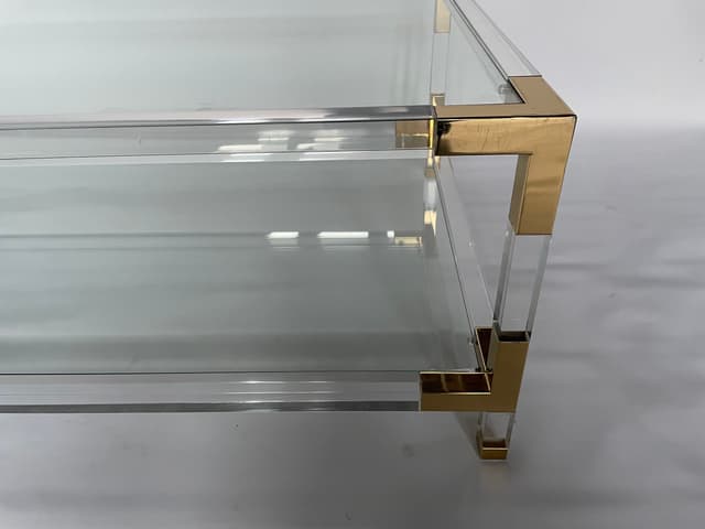 1970s Glass and Lucite Coffee Table gallery image 1