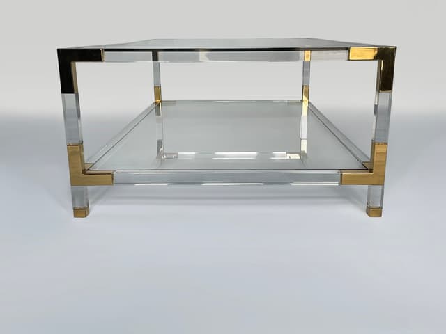 1970s Glass and Lucite Coffee Table gallery image 3