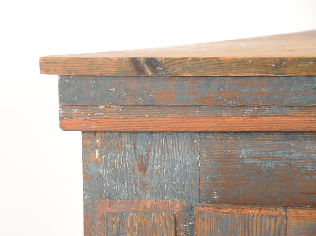 Swedish Scraped Paint Corner Cupboard gallery image 1