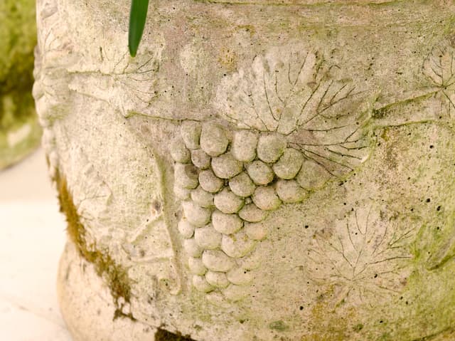 Pair of stone planters with grape design gallery image 5