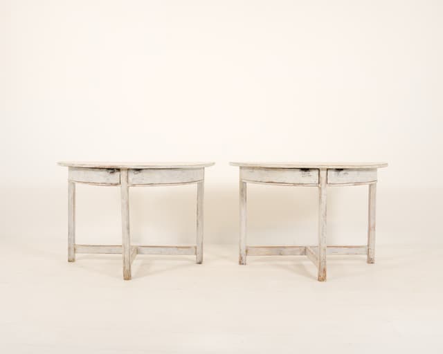 Pair of Swedish Demi Lunes with Drawers gallery image 1