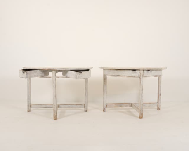Pair of Swedish Demi Lunes with Drawers gallery image 3