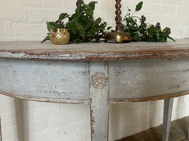 Pair of Swedish Demi-Lune Tables gallery image 2