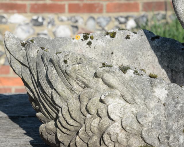 Pair of Composite Stone Swans gallery image 3