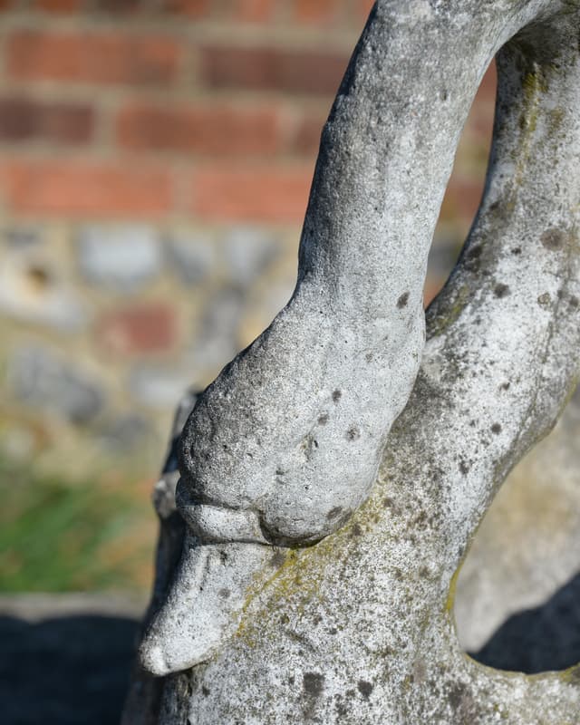 Pair of Composite Stone Swans gallery image 9