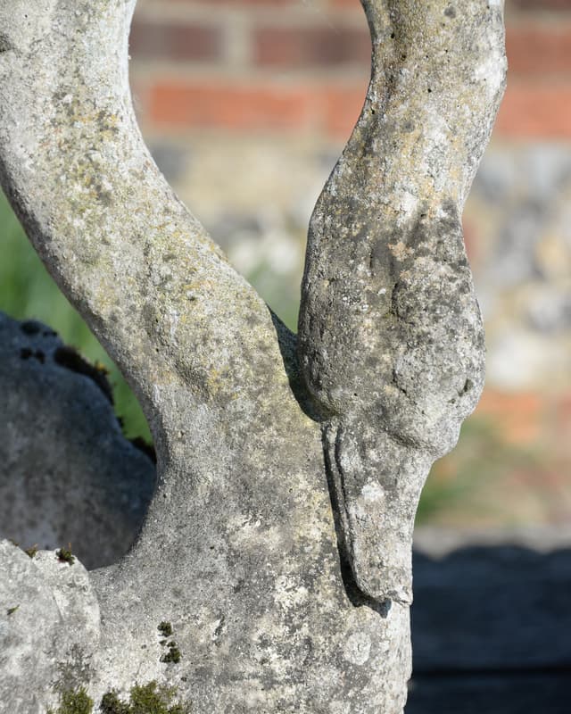 Pair of Composite Stone Swans gallery image 10