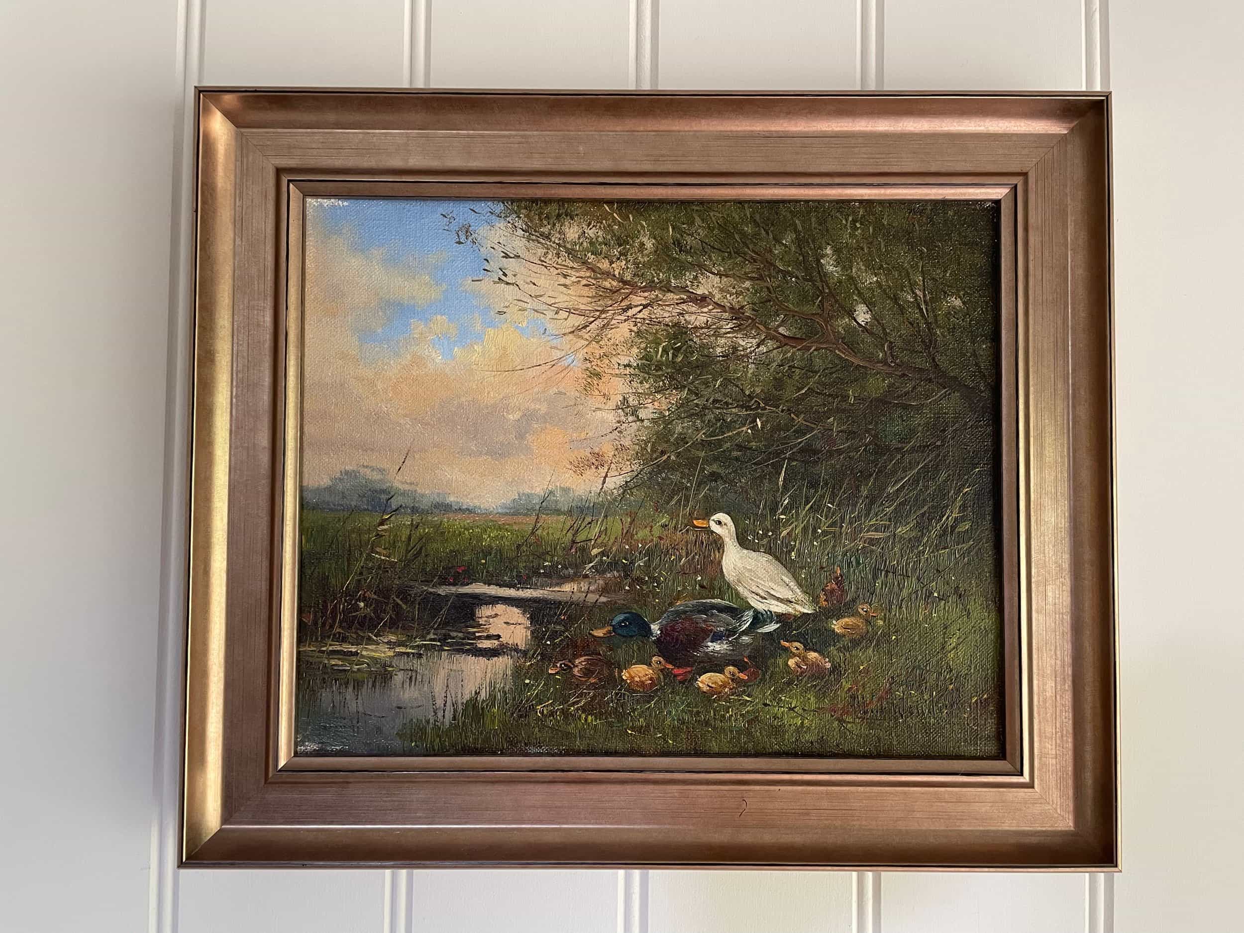 Dutch Painting of Family of Ducks