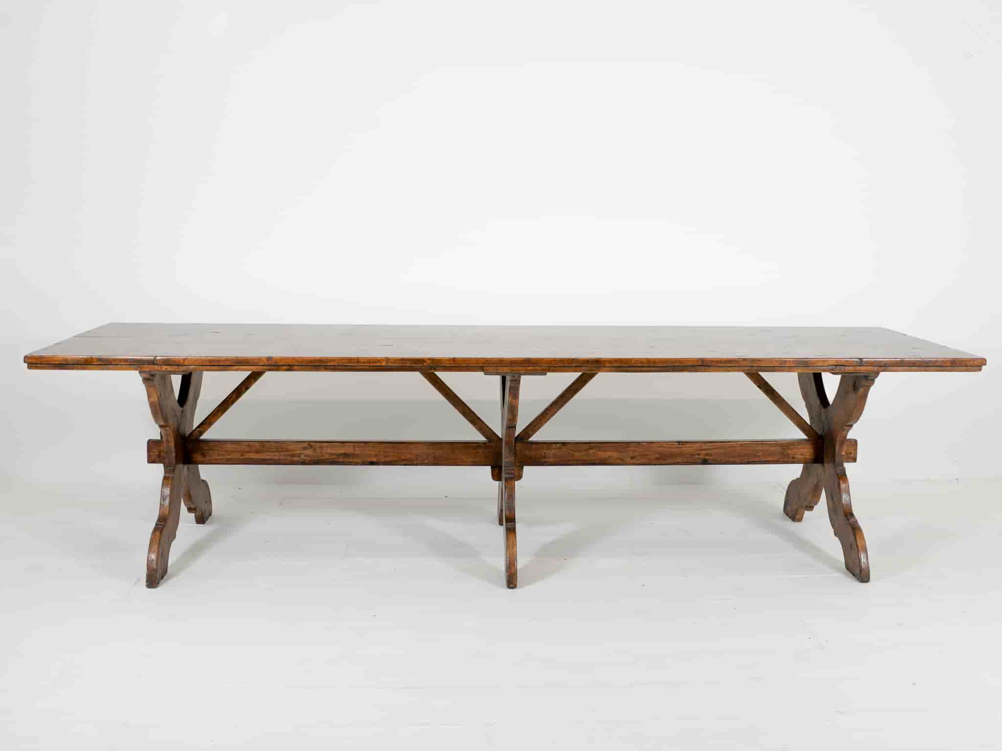 Italian 330cm polished wood dining table gallery image 1