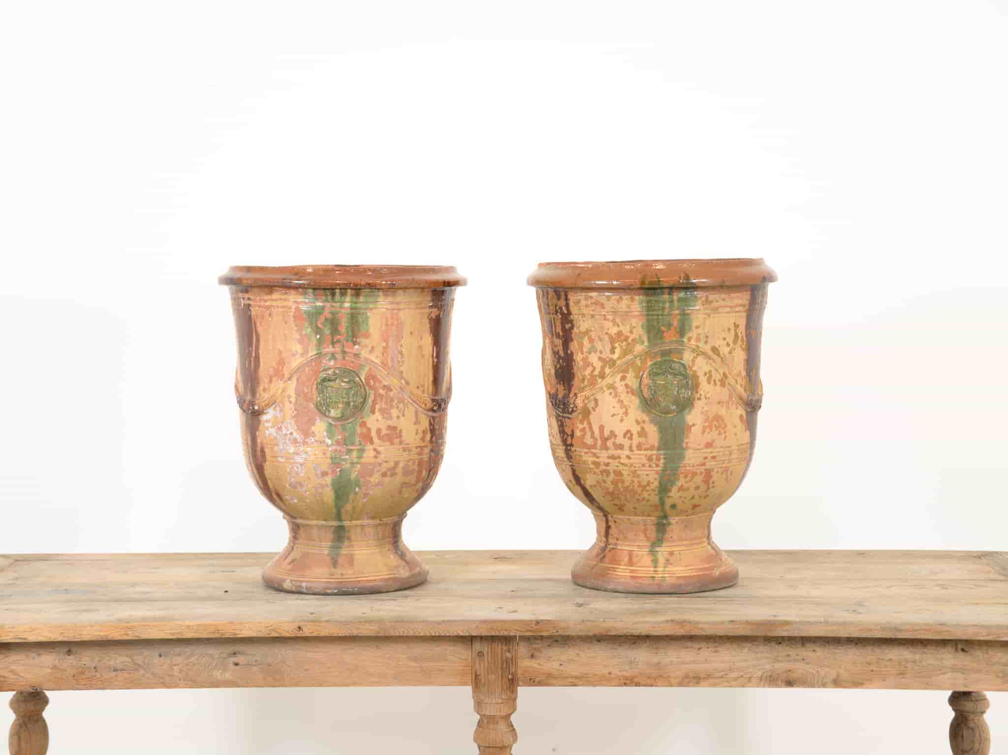 Pair of Anduze glazed planters 60cm gallery image 1