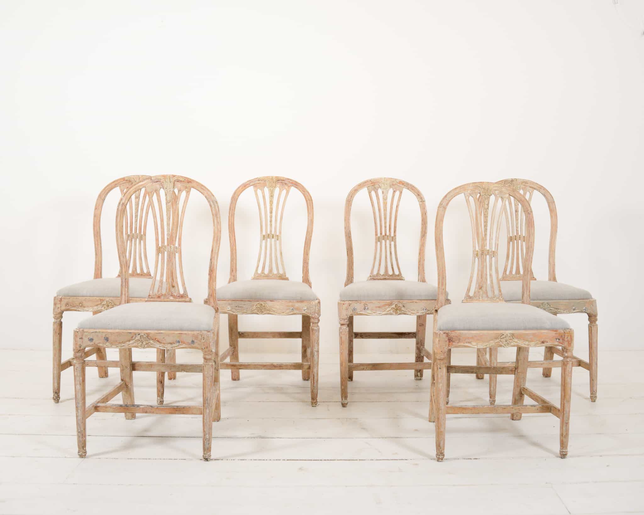 Set of six Swedish dining chairs