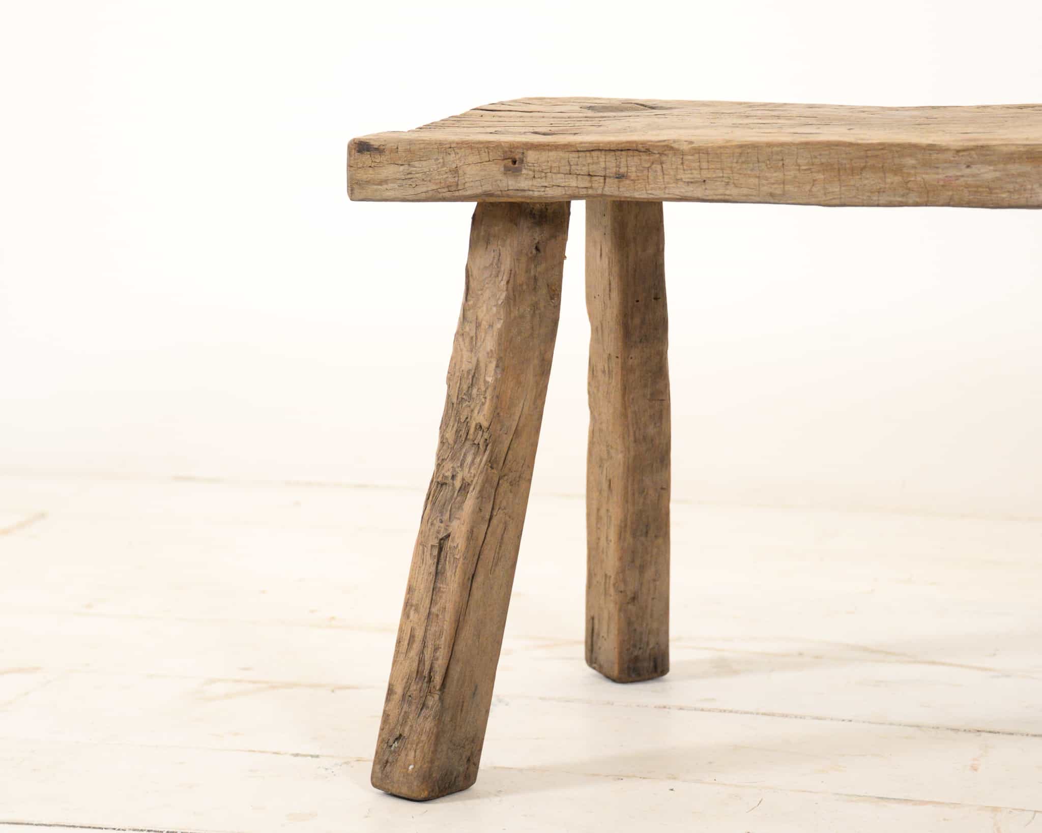 Rustic elm stool or side table