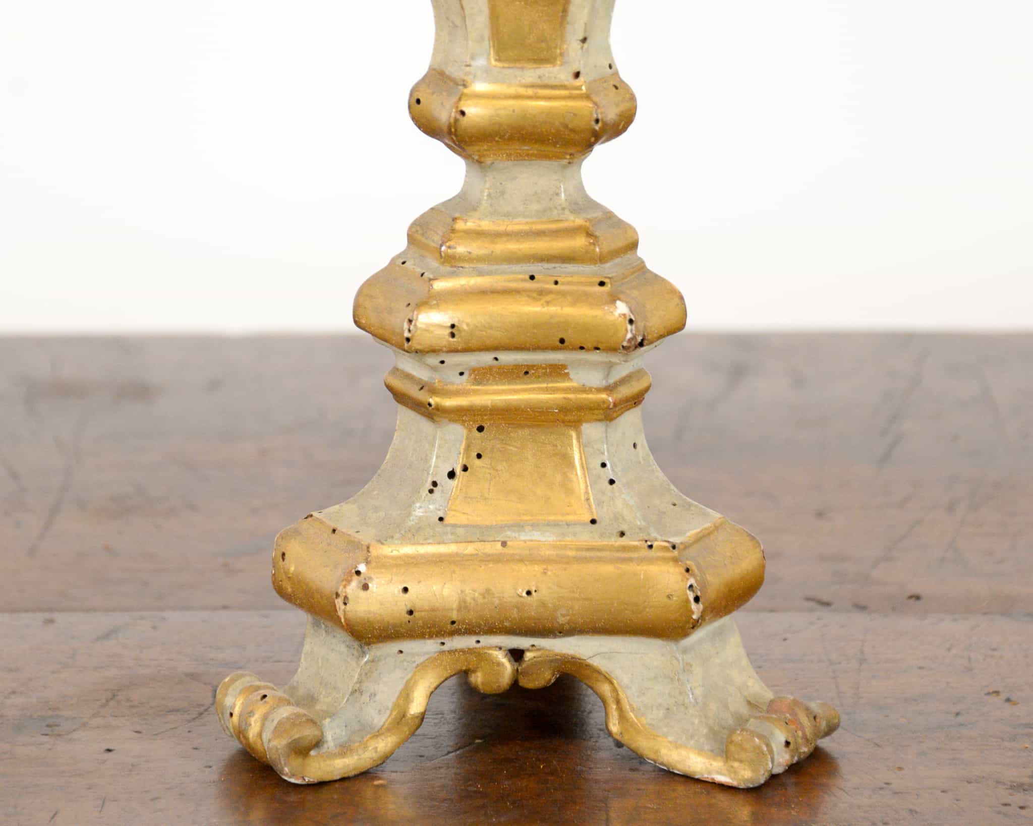 Pair of wooden candlesticks