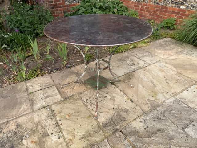 Iron garden bistro table