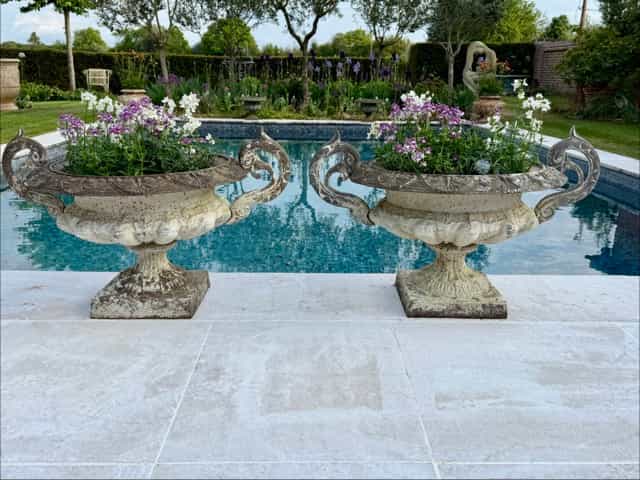 Pair of 19th century cast iron planters or jardinières