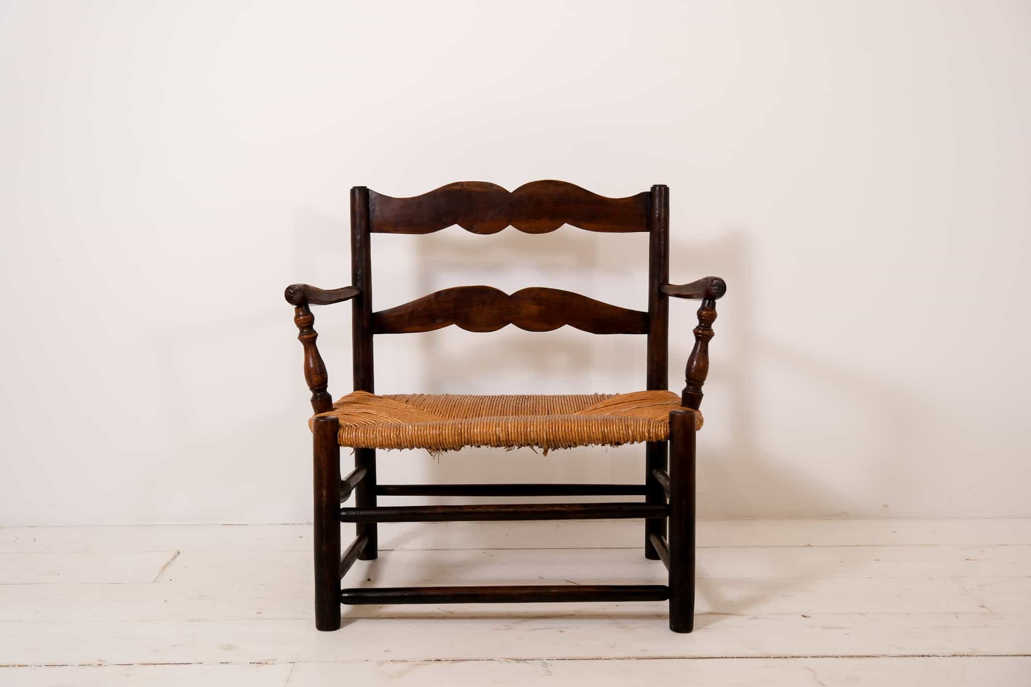 French rush seated chair