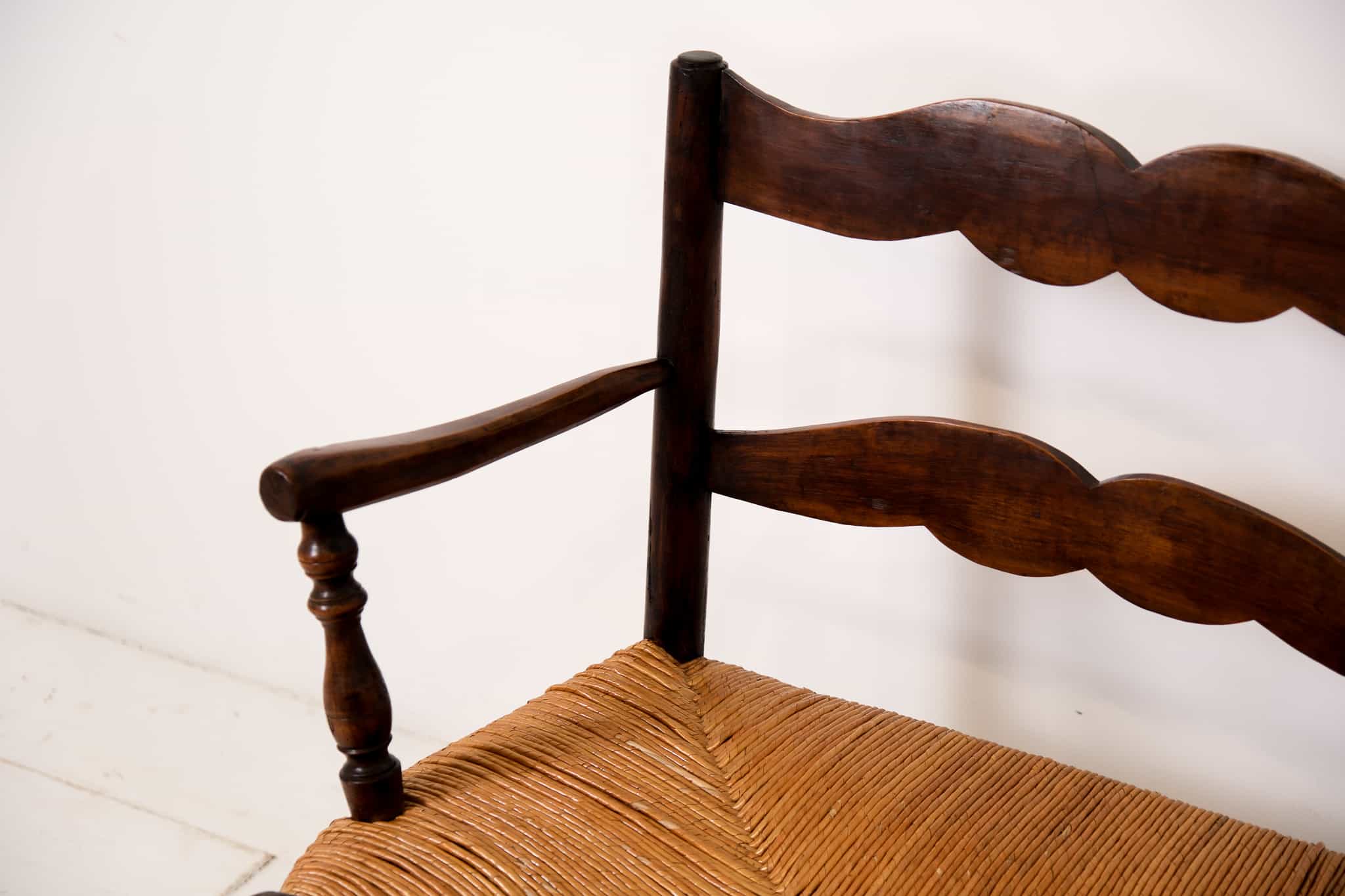 French rush seated chair