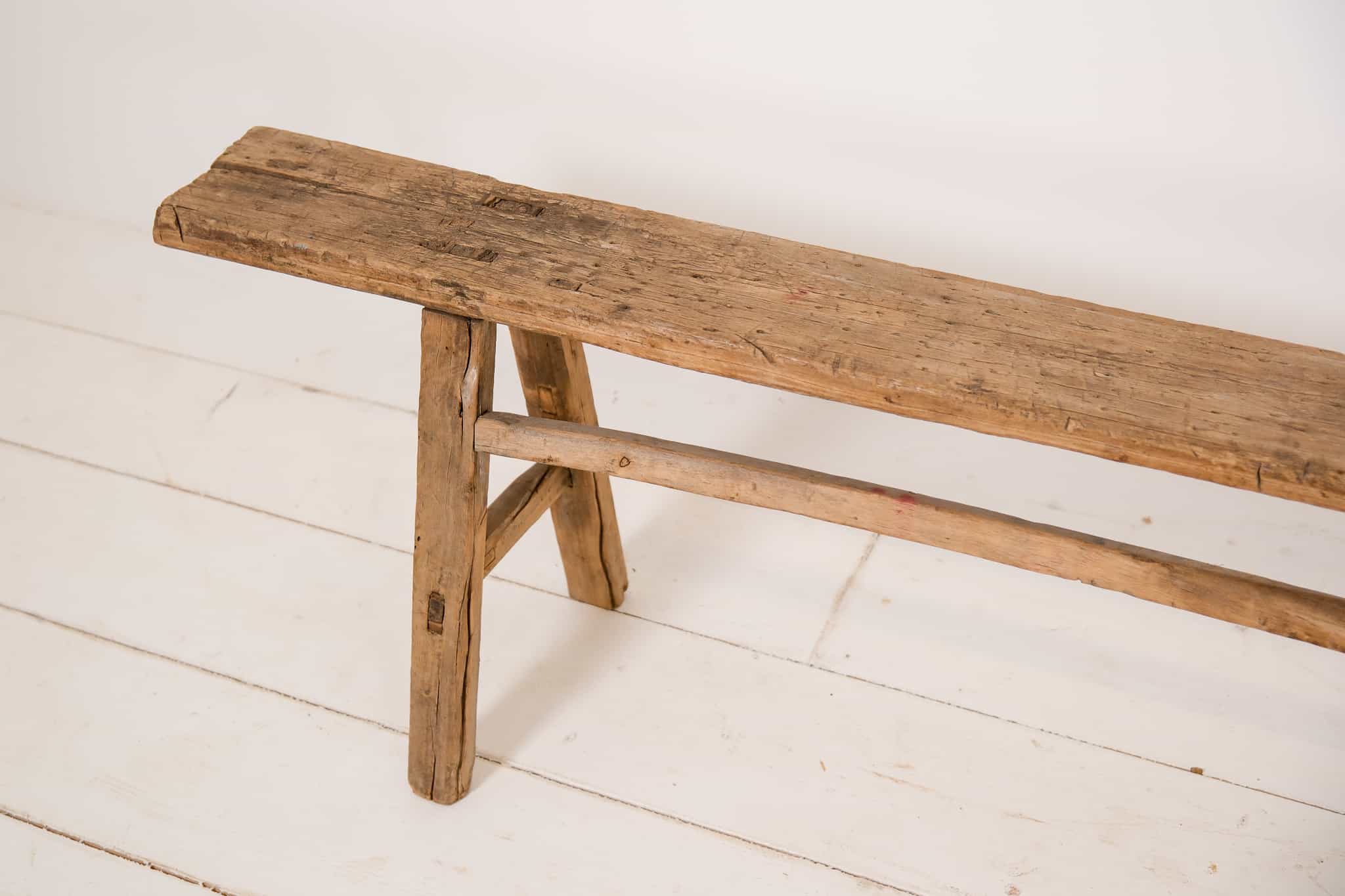 Rustic elm bench